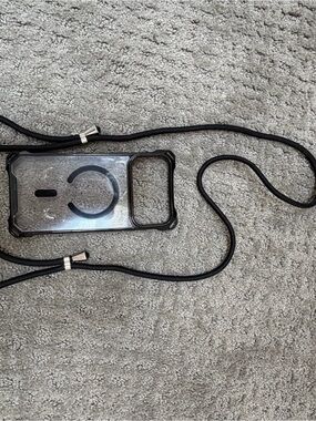 Clear Crossbody Phone Case with Black Strap